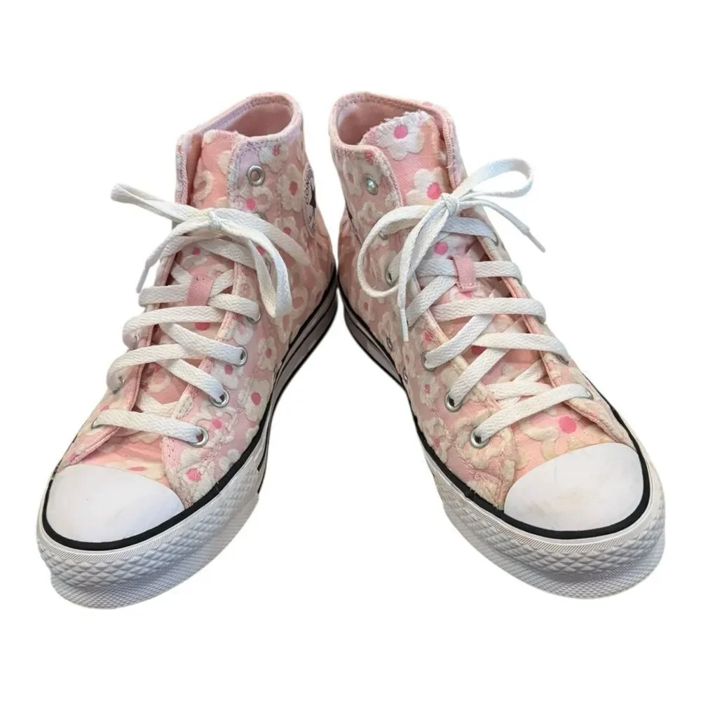 Converse Kids Chuck Taylor All Star Lift Platform Floral Chenille Sneakers 5.5